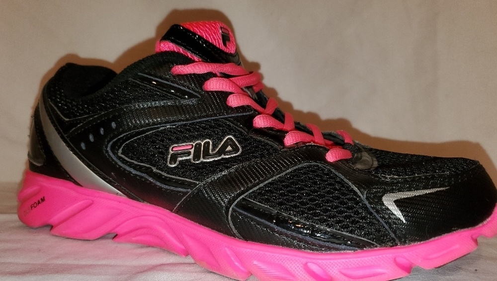 Fila pink and black shoes